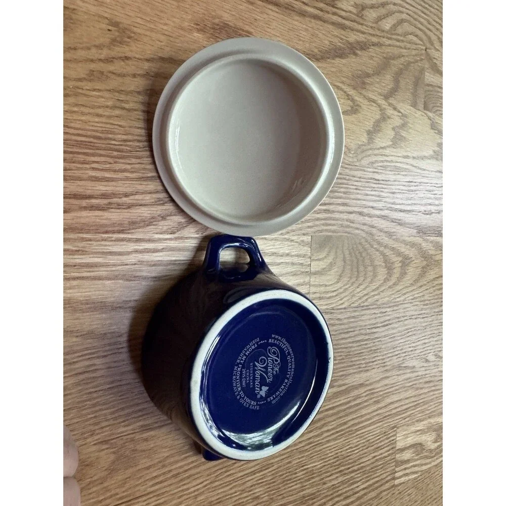 Pioneer Woman Celia Mini Casserole Individual‎ Crock Ceramic Floral Blue & White